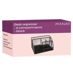 UNBRANDED Namizni organizator - 6 predelkov - črn 