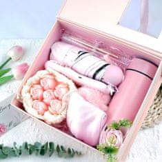 Darilni komplet za ženske, darilna škatla, nalivno pero, dežnik, ventilator, sveča | WOMGIFTPINK