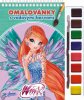 Winx Club Bloom - pobarvanka z vodnimi barvami (zelena)