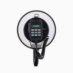 Nedis megafon | Največji domet: 1500 m | Največji nadzor glasnosti: 120 dB | Snemljiv mikrofon | Vgrajena sirena | Bluetooth | Funkcija snemanja | USB predvajanje | Naramnica | Črna/bela 