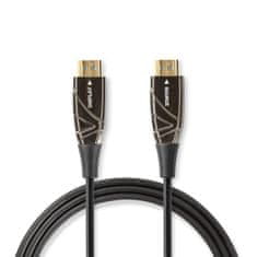 Nedis Aktivni optični visokohitrostni kabel HDMI z ethernetom | Priključek HDMI | Priključek HDMI | 4K@60Hz | 18 Gbps | 10,0 m | Okrogla | PVC | Črna | Darilna škatla 