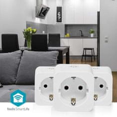 Nedis SmartLife Smart Plug | Wi-Fi | Strömmätare | 3680 W | Tip F (CEE 7/7) | 0 - 55 °C | Android/IOS | Vit 