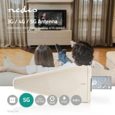 Nedis 5G/4G/3G antena | 5G | Notranji ali zunanji | 698-5000 MHz | Dobiček: 11 dB | 4,00 m | Bela 