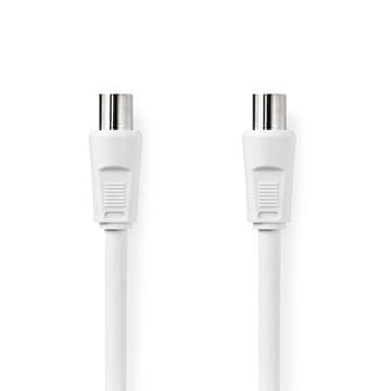 Nedis Koaksialni kabel | IEC (koaksialni) moški | IEC (koaksialni) ženski | Ponikljano | 90 dB | 75 ohmov | Dvojno zaščiten | 2,00 m | Okrogla | PVC | Bela | Škatla