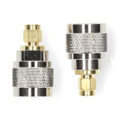 Nedis Adapter SMA | SMA moški | N moški | Pozlačeno | 50 ohmov | Naravnost | Baker | Zlato/srebrno | 2 kos. | Škatla 