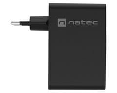 Natec Ribera GaN polnilec, 100W, 1x USB-A, 3x USB-C, QC, črn