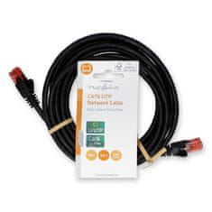 Nedis Omrežni kabel CAT6 | RJ45 moški | RJ45 moški | U/UTP | 3,00 m | Okrogla | PVC | Črna | Oznaka 