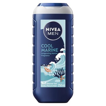 Nivea Gel za prhanje za kožo in lase Cool Marine (3 v 1 gel za prhanje) 250 ml