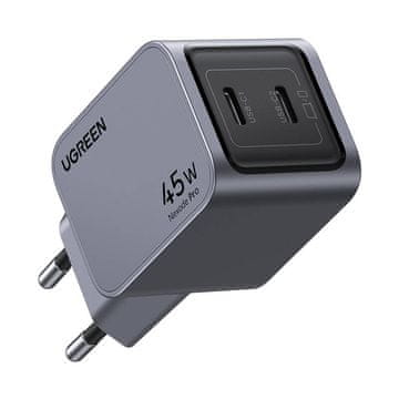 Ugreen Ugreen Nexode Pro 45W stenski polnilnik, 2x USB-C (siv)
