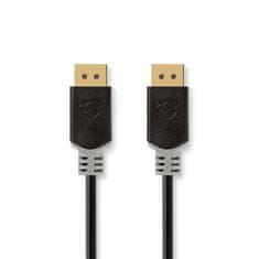 Nedis Displayport kabel | DisplayPort moški | DisplayPort moški | 8K@60Hz | Pozlačeno | 2,00 m | Okrogla | PVC | Antracit / siva | Škatla 