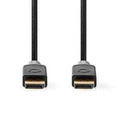 Nedis Displayport kabel | DisplayPort moški | DisplayPort moški | 8K@60Hz | Pozlačeno | 2,00 m | Okrogla | PVC | Antracit / siva | Škatla 