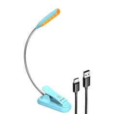 MojPlanet Brezžična svetilka Glocusent mini GLCSNTBL103B priklopna luč za knjige, USB-C Modra