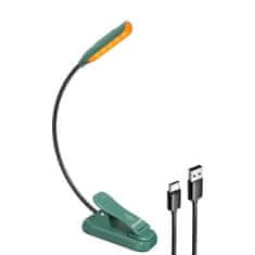 MojPlanet Brezžična svetilka Glocusent mini GLCSNTBL102G priklopna luč za knjige, USB-C Zelena
