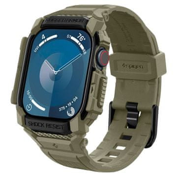 1 to 3 Spigen Rugged Armor Pro Apple Watch 10 (46 Mm) Vintage Khaki