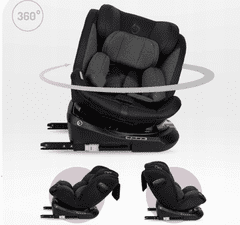 MoMi Emi 360° otroški avtosedež, 40-150 cm, črn