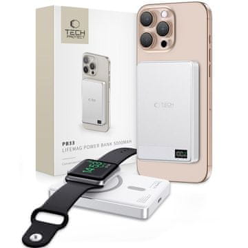 1 to 3 Tech-Protect Pb33 Lifemag Magsafe Power Bank 5000Mah Srebrna