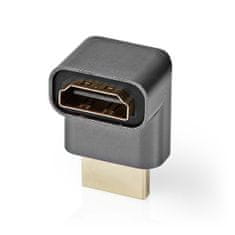 Nedis Adapter HDMI | HDMI moški / HDMI priključek | HDMI ženski / HDMI izhod | Pozlačeno | Pod kotom 270° | Aluminij | Siva s kovino | 1 kos | Karton s pokritim okencem 