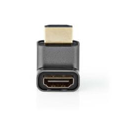 Nedis Adapter HDMI | HDMI moški / HDMI priključek | HDMI ženski / HDMI izhod | Pozlačeno | Pod kotom 270° | Aluminij | Siva s kovino | 1 kos | Karton s pokritim okencem 