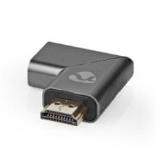 Nedis Adapter HDMI | HDMI moški / HDMI priključek | HDMI ženski / HDMI izhod | Pozlačeno | Kotno levo | Aluminij | Siva s kovino | 1 kos | Karton s pokritim okencem 