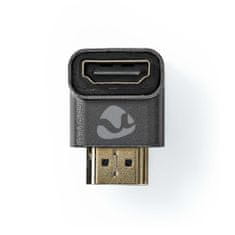 Nedis Adapter HDMI | HDMI moški / HDMI priključek | HDMI ženski / HDMI izhod | Pozlačeno | Pod kotom 90° | Aluminij | Siva s kovino | 1 kos | Karton s pokritim okencem 