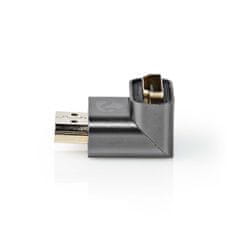 Nedis Adapter HDMI | HDMI moški / HDMI priključek | HDMI ženski / HDMI izhod | Pozlačeno | Pod kotom 90° | Aluminij | Siva s kovino | 1 kos | Karton s pokritim okencem 