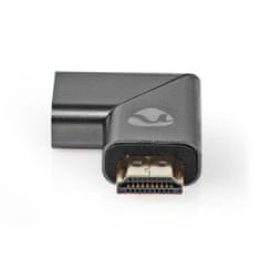Nedis Adapter HDMI | HDMI moški / HDMI priključek | HDMI ženski / HDMI izhod | Pozlačeno | Kotno levo | Aluminij | Siva s kovino | 1 kos | Karton s pokritim okencem 
