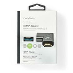 Nedis Adapter HDMI | HDMI moški / HDMI priključek | HDMI ženski / HDMI izhod | Pozlačeno | Kotno levo | Aluminij | Siva s kovino | 1 kos | Karton s pokritim okencem 