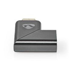 Nedis Adapter HDMI | HDMI moški / HDMI priključek | HDMI ženski / HDMI izhod | Pozlačeno | Kotno levo | Aluminij | Siva s kovino | 1 kos | Karton s pokritim okencem 