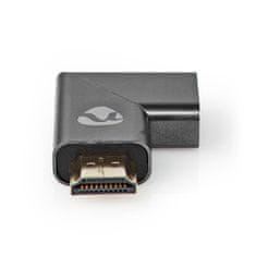 Nedis Adapter HDMI | HDMI moški / HDMI priključek | HDMI ženski / HDMI izhod | Pozlačeno | Kotno desno | Aluminij | Siva s kovino | 1 kos | Karton s pokritim okencem 