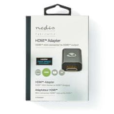 Nedis Adapter HDMI | HDMI moški / HDMI mini priključek | HDMI ženski / HDMI izhod | Pozlačeno | Naravnost | Aluminij | Siva s kovino | 1 kos | Karton s pokritim okencem 