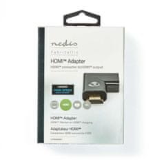 Nedis Adapter HDMI | HDMI moški / HDMI priključek | HDMI ženski / HDMI izhod | Pozlačeno | Kotno desno | Aluminij | Siva s kovino | 1 kos | Karton s pokritim okencem 