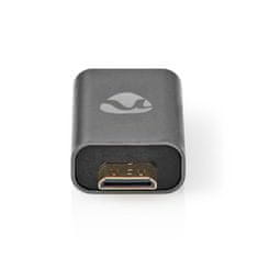 Nedis Adapter HDMI | HDMI moški / HDMI mini priključek | HDMI ženski / HDMI izhod | Pozlačeno | Naravnost | Aluminij | Siva s kovino | 1 kos | Karton s pokritim okencem 