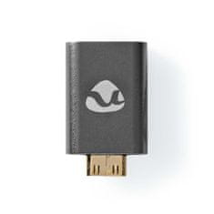 Nedis Adapter HDMI | HDMI moški / HDMI mini priključek | HDMI ženski / HDMI izhod | Pozlačeno | Naravnost | Aluminij | Siva s kovino | 1 kos | Karton s pokritim okencem 