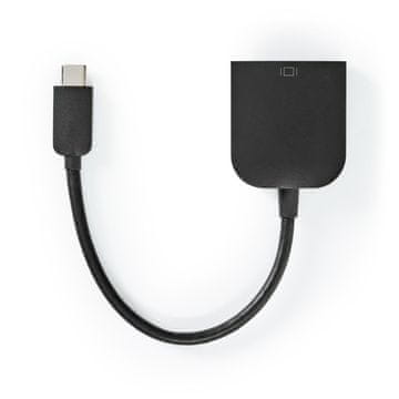 Nedis USB-C adapter | USB 3.2 Gen 1 | USB-C moški | VGA ženski 15p | 1920x1200 | 5 Gbps | 0,20 m | Okrogla | Ponikljano | PVC | Črna | Plastična vrečka