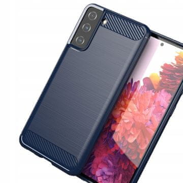 HURTEL Fleksibilen ovitek Carbon Case za Samsung Galaxy S21+ 5G (S21 Plus 5G) moder