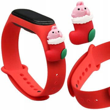 1 to 3 Hurtel Pas Za Xiaomi Mi Band 4 3 Silikonski Zimski Pas Santa Claus