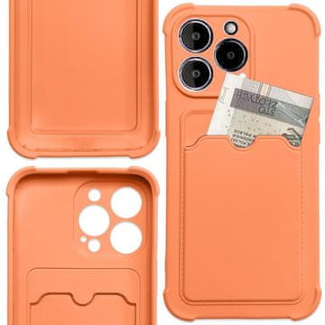HURTEL Ovitek Card Armor za iPhone 11 Pro Max, denarnica s kartico, silikonski ovitek Armor, zračna blazina, oranžen