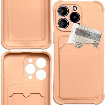 HURTEL Ovitek Card Armor za Xiaomi Redmi Note 10 / Redmi Note 10S, silikonski ovitek Card Wallet, zračna blazina, roza