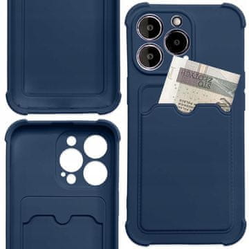 HURTEL Ovitek Card Armor za Samsung Galaxy A22 4G, denarnica s kartico, silikonski ovitek Armor, zračna blazina, temno moder