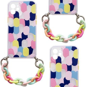 HURTEL Gel ovitek z verižico Color Chain Case in obeskom za Samsung Galaxy A42 5G, večbarvni (1)