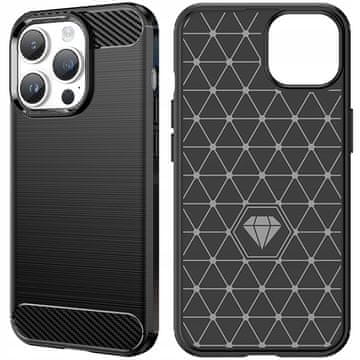 HURTEL Ovitek Carbon Case za iPhone 14 Pro, fleksibilen gel zadnji ovitek, črne barve