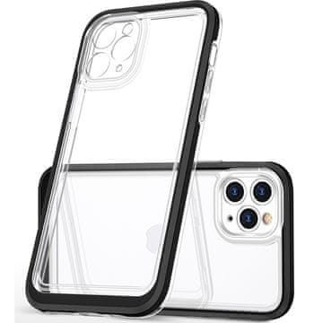 HURTEL Prozoren 3v1 ovitek za iPhone 13 Pro Max z gel ovitek in okvirjem črne barve