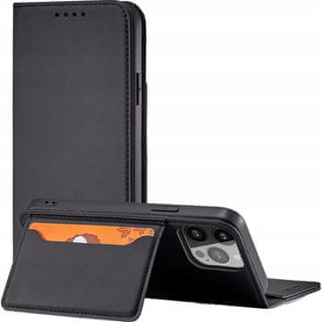 HURTEL Magnetni ovitek za kartice za iPhone 13 Pro Max ovitek, denarnica, stojalo, črna