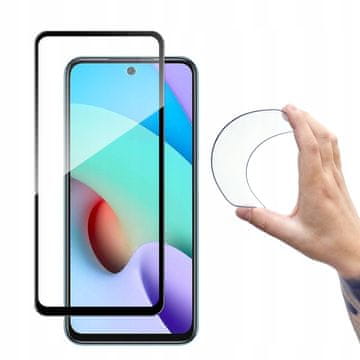 WOZINSKY Full Cover Flexi Nano kaljeno steklo z okvirjem Xiaomi Redmi 10 črno