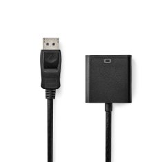 Nedis Adapter DisplayPort | DisplayPort moški | VGA ženski 15p | 1080p | Ponikljano | 0,20 m | Okrogla | Črna | Škatla 