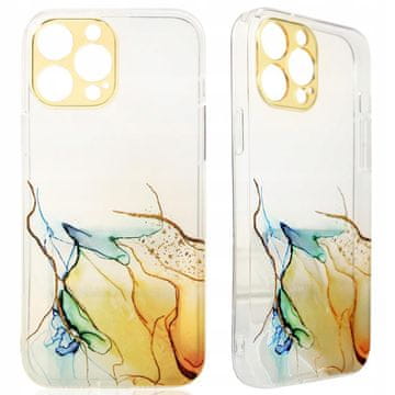 HURTEL Gel ovitek Marble Case za iPhone 12 Pro, marmorno oranžen