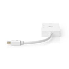 Nedis Adapter Displayport | Mini DisplayPort moški | DVI-D 24+1-pin ženski / HDMI ženski / VGA ženski 15p | 4K@60Hz | Ponikljano | Preklopljiv | 0,20 m | Okrogla | ABS | ABS | Bela | Škatla 