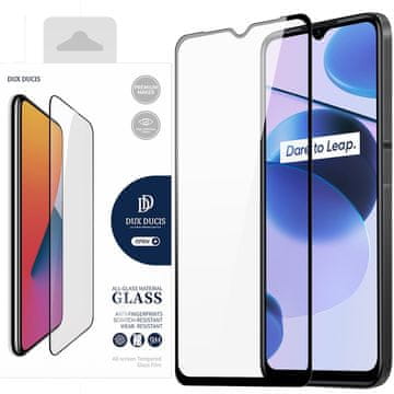 Dux Ducis Dux Ducis 9D kaljeno steklo, trpežno 9H kaljeno steklo za celoten zaslon z okvirjem za Realme C35, črno (primerno za ohišje)