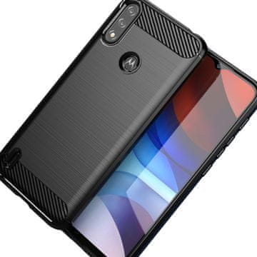 HURTEL Ovitek Carbon, fleksibilen, za Motorola Moto E7i Power, črne barve