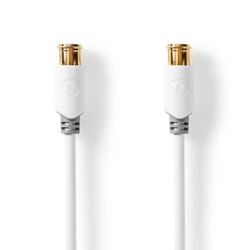 Nedis F Quick - F Quick Cables | F Hane Quick | F Hane Quick | Guldplaterad | 75 ohmov | Dubbelskärmad | 10,0 m | Okrogla | PVC | Vit | Kartong med fönster